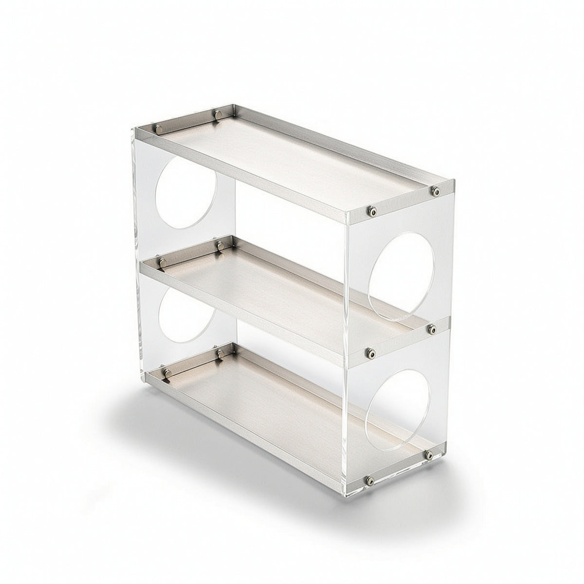 Tabletop Organizer Shelves Stainless Steel 3-Tier Storage Rack Space-Saving Desk Shelf for Dressing Table