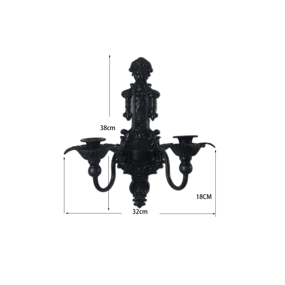 Double Scroll Candle Sconce Ornate Home Decor Scrollwork
