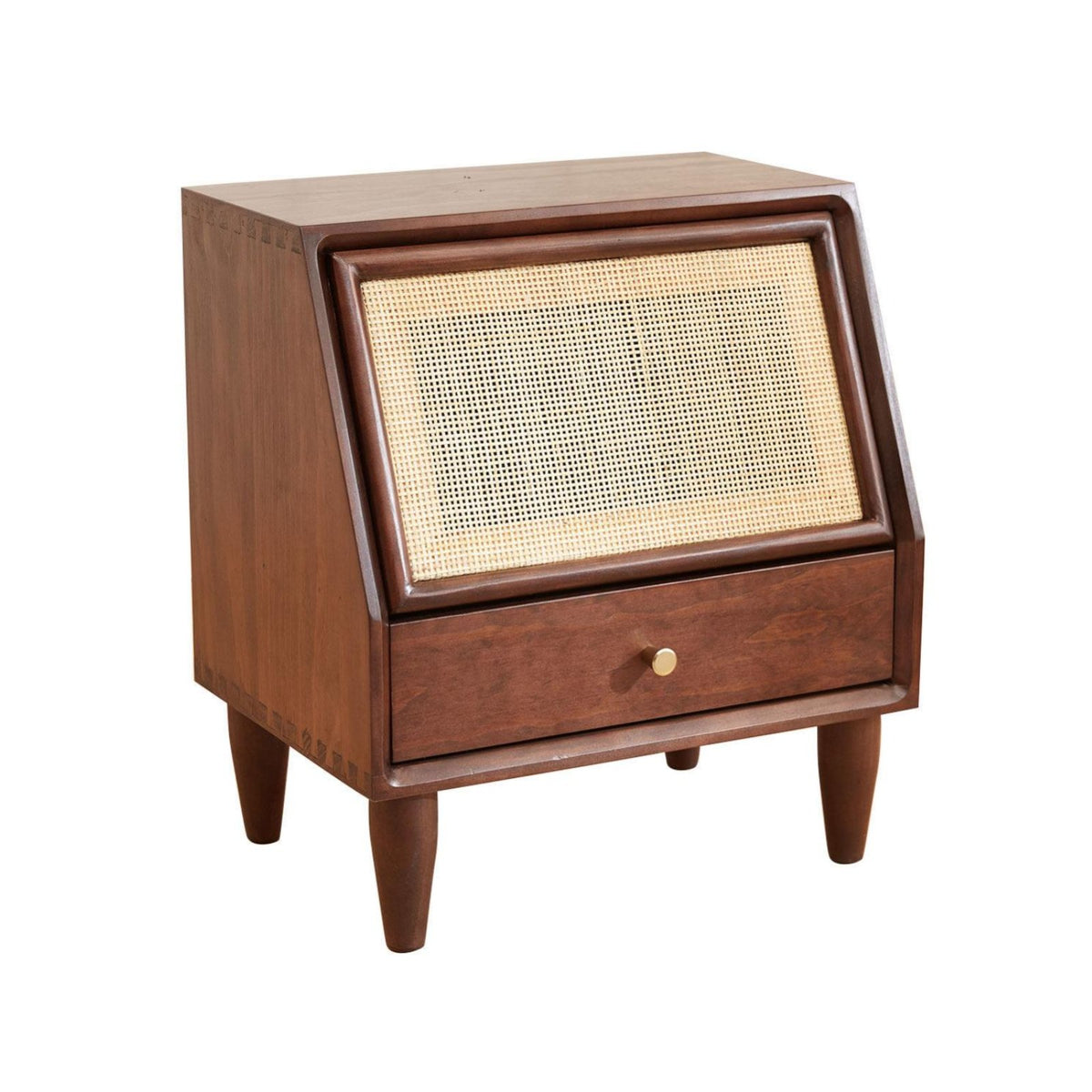 Bedside Storage Cabinet Modern Minimalist Design Wicker-Front Cabinet for Study