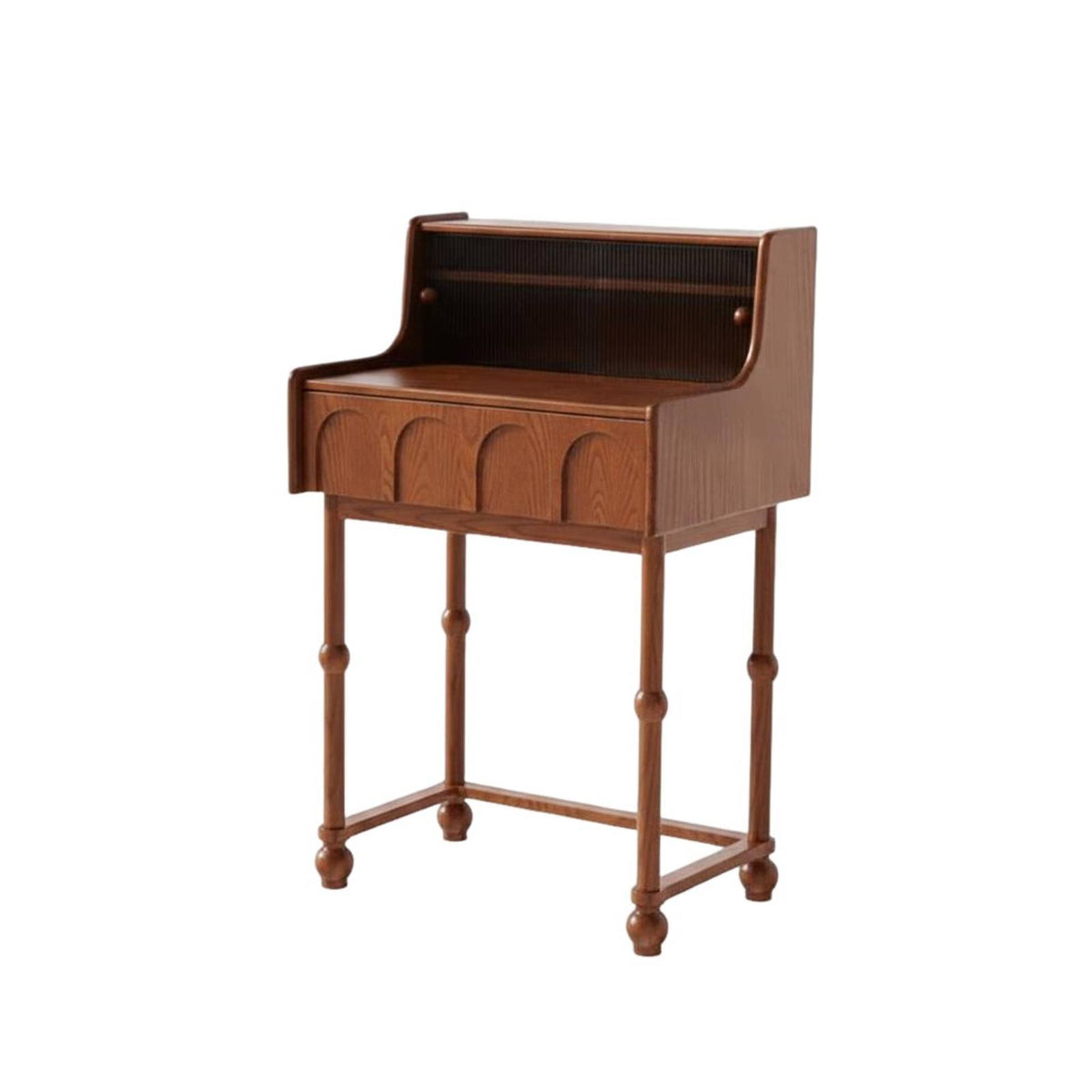 Single-Drawer Vanity with Round Mirror Space-Efficient Size Dressing Table Easy to Clean Multi-Functional for Women, Teens