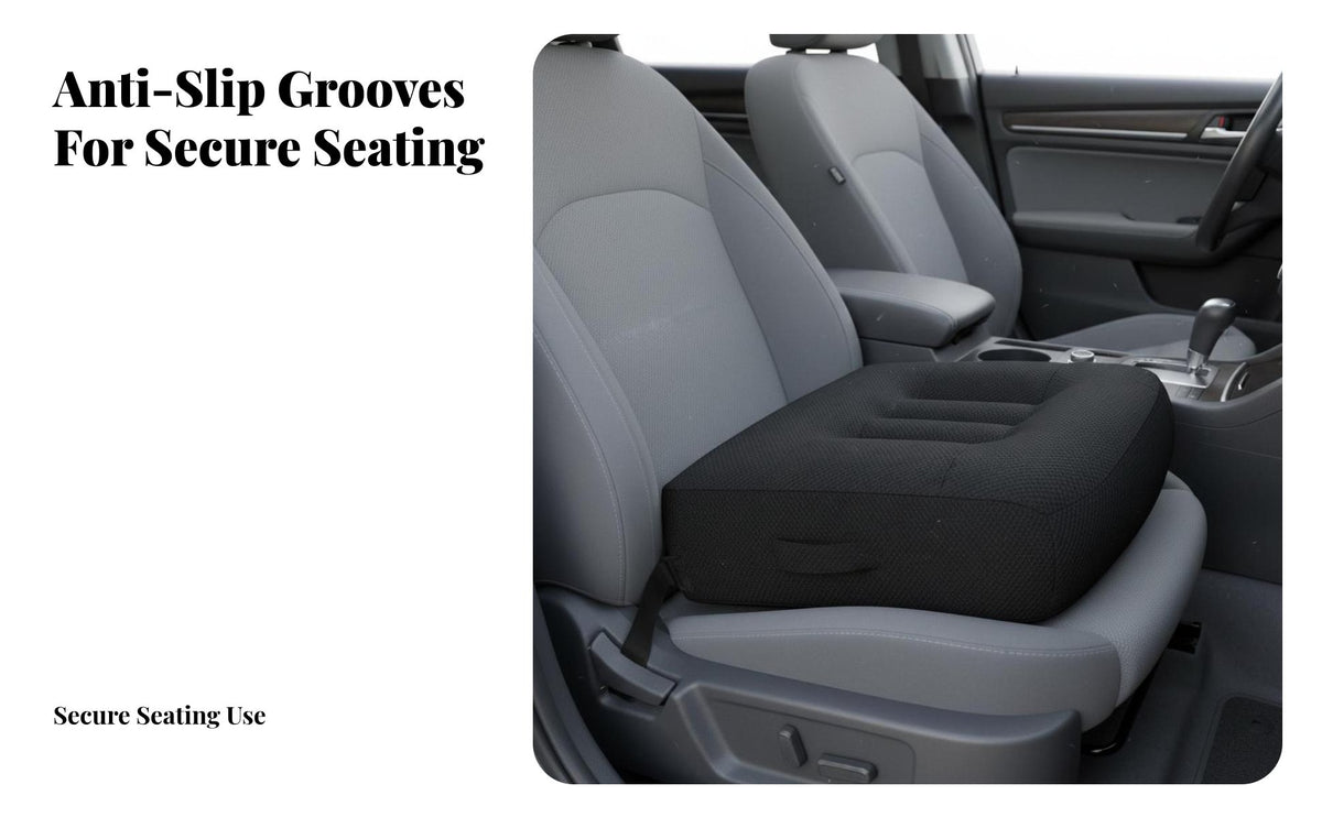 Improves Driving Vision Heightening Driver Seat Pad 12cm Height Elevate Heightening Seat Pad Anti-Slip Design Car Booster Cushion Multi-Purpose for Short Drivers, Office Workers, Commuters, Long-Distance Travel, Home