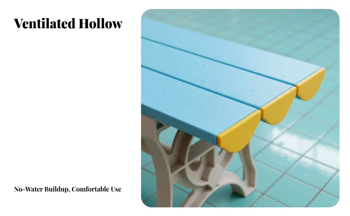 Waterresistant Slatted versatile Bench Easy to Clean waterside Seating long-lasting Public Facility Furnishing Non-Slip for Swimmers, Gym-Goers, locker room, Swimming Pool, Bathroom, Sauna