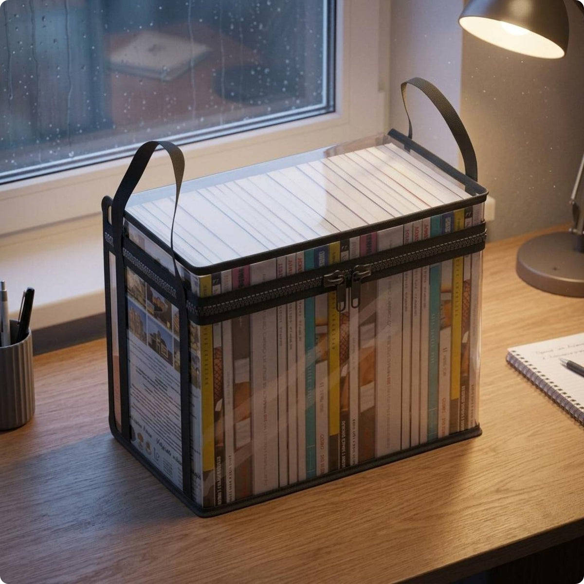 Book Storage Bag Transparent Clear Book Bag Reinforced for Dorm Room