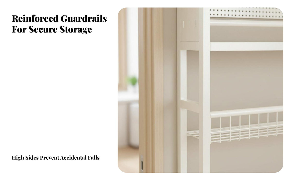 Space-Saving Slim Gap Organizer Wall-Mountable Option Shelving Unit Minimalist design Household Storage Easy Assembly for Apartment Dwellers, Homeowners, Behind Doors, Narrow Spaces, Bathroom, Living Room