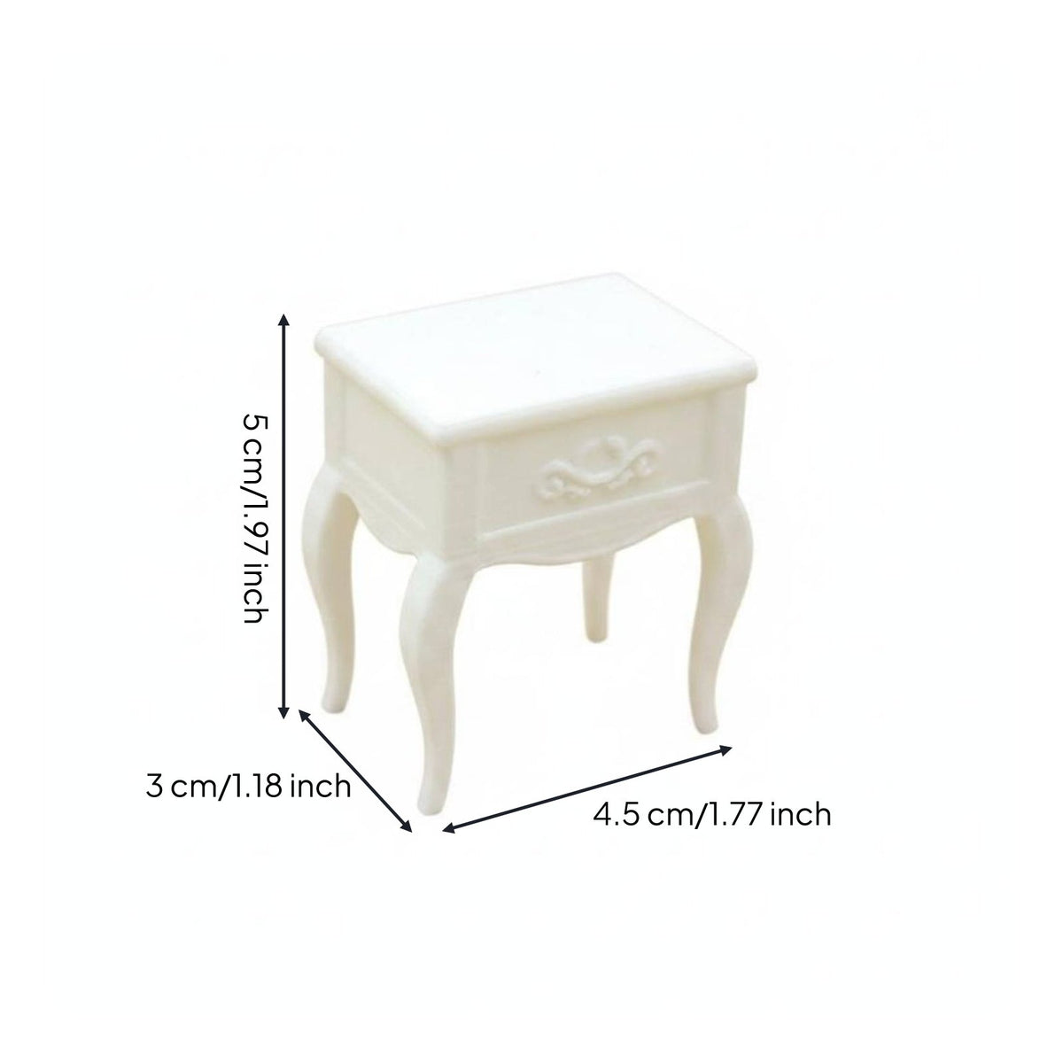 1:12 Scale Bedside Table European Design Mini Bedside Table Realistic Texture