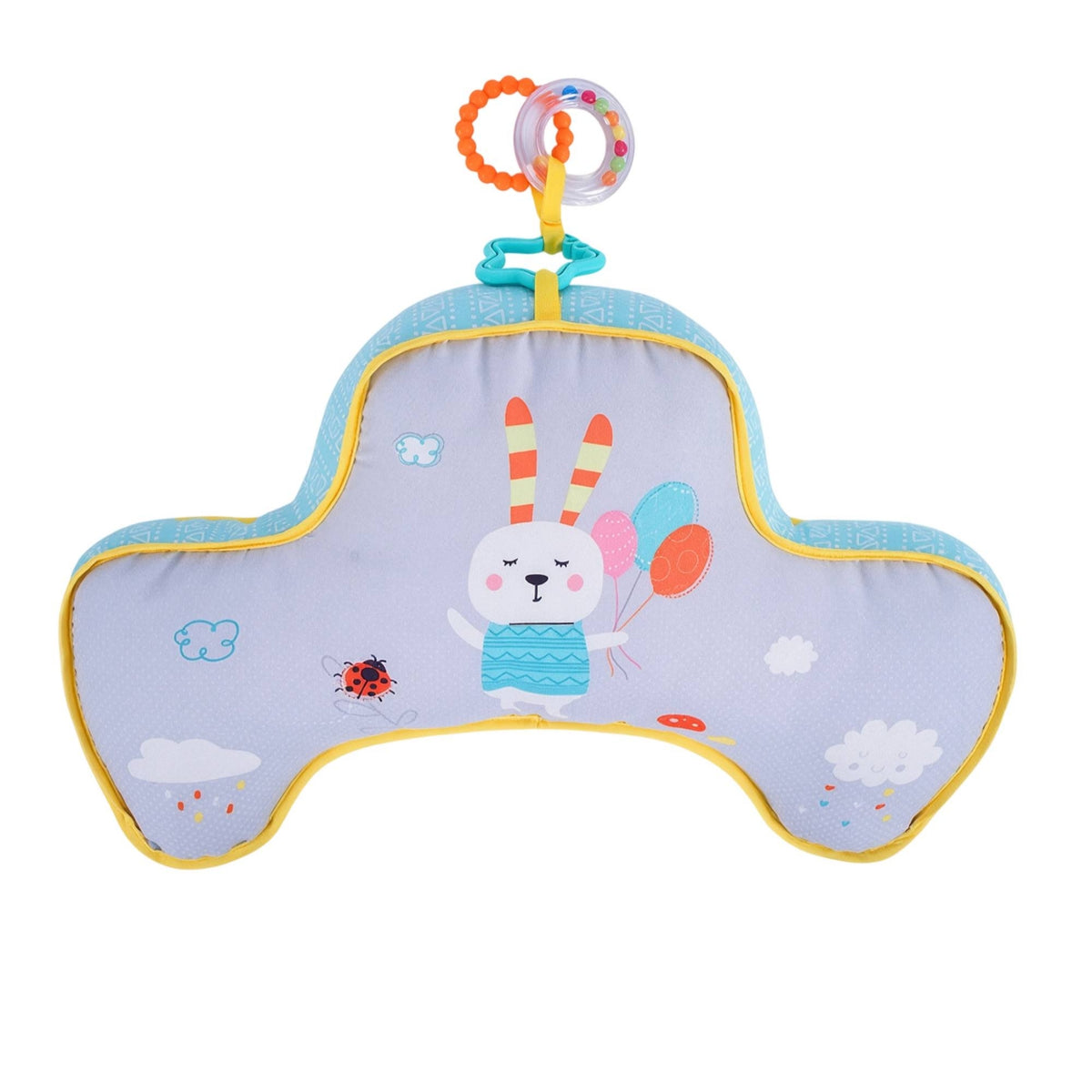 Skin-Friendly Tummy Time Pillow Detachable U-Shaped Pillow with Toys 2-in-1 Tummy Time Mat Comfortable for Infants, Babies, Newborns, Playtime