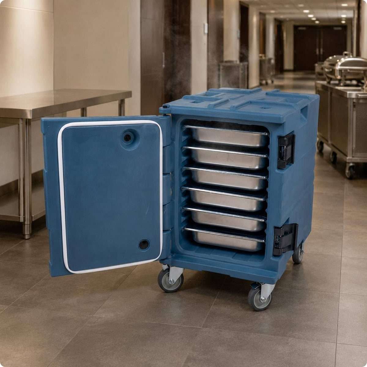 Warming Cabinet on Wheels Sealed Door Trim Portable Food Warmer Box Long Heat Retention box Carrier for Catering