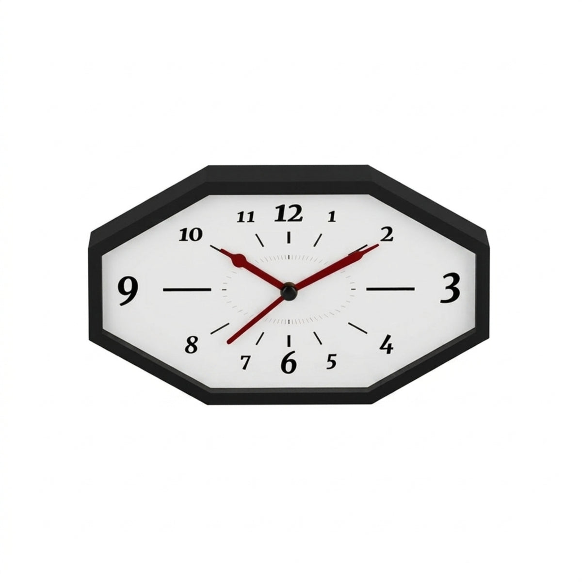 Octagonal Wall Clock Modern Clock with Wooden Frame Accurate for Living Room