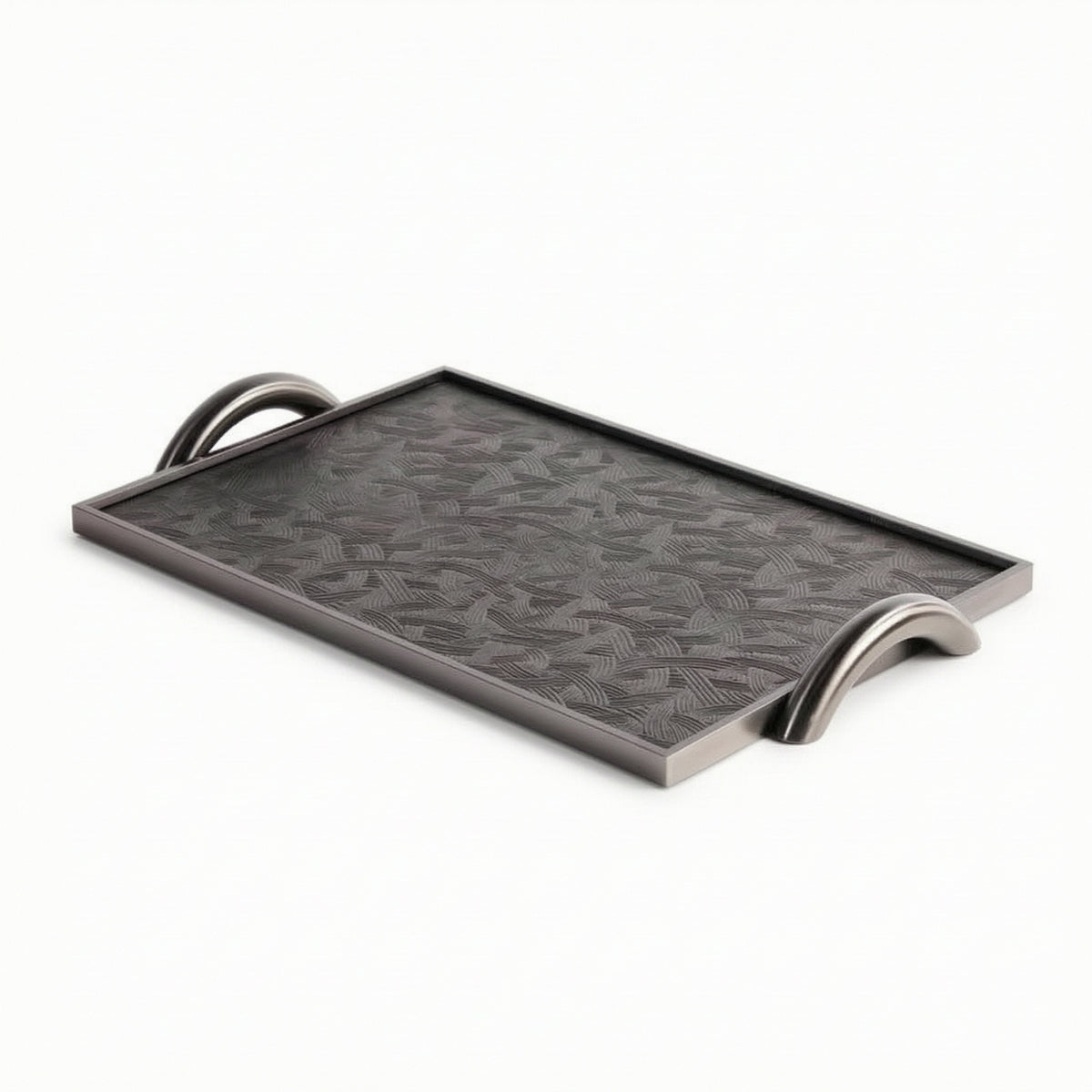 Decorative Tray with Handles Textured Vanity Tray Sleek for Dresser, Entryway