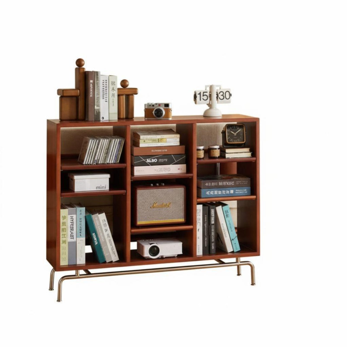 Low Sectional Cubby Shelf Multi-Functional Storage Single Piece Large Capacity Stable Frame for Apartment Dwellers, Home Office