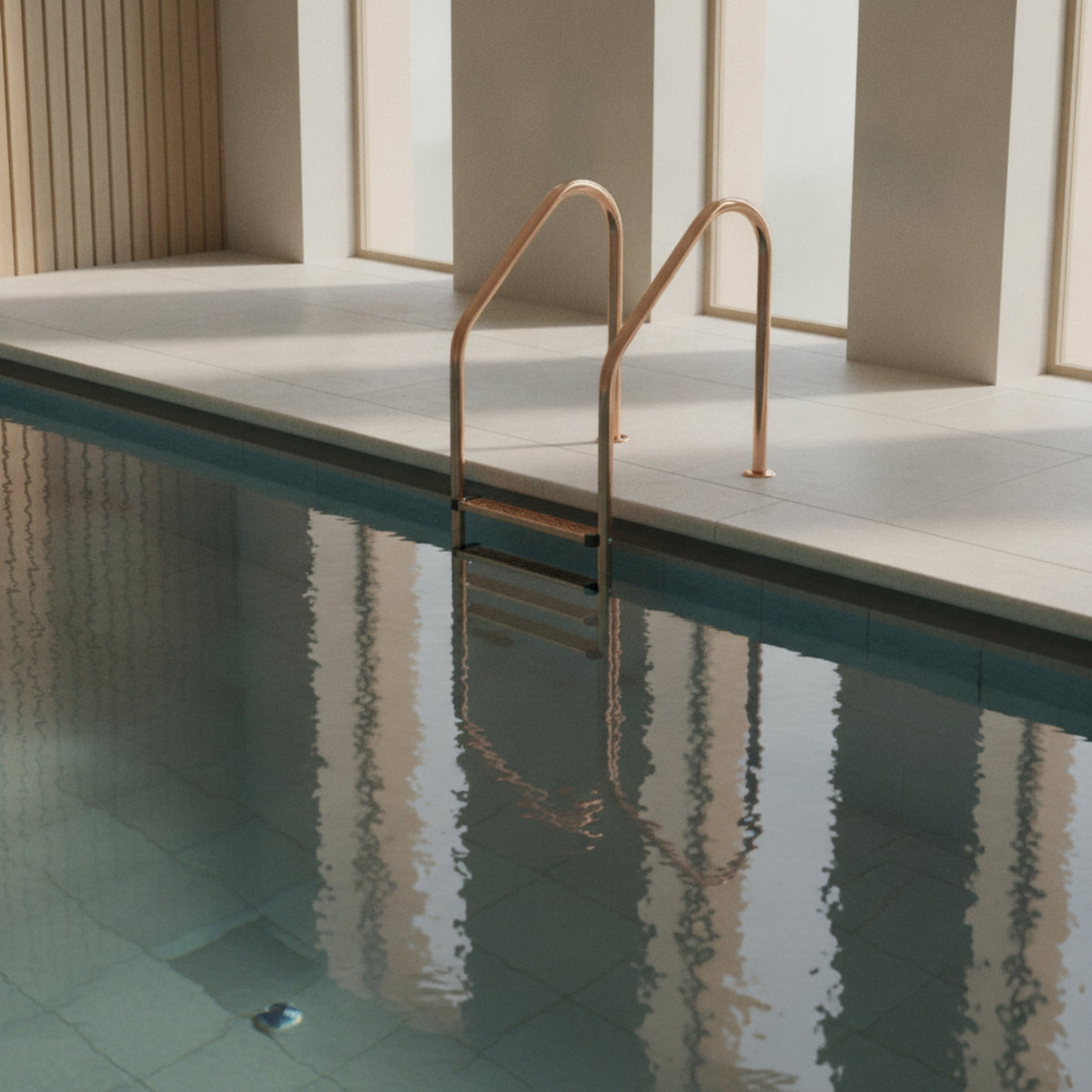 Stainless Steel Pool Ladder Non-Slip Pool Ladder with Handrails No-Embed for Families, Residential Pools, Spas