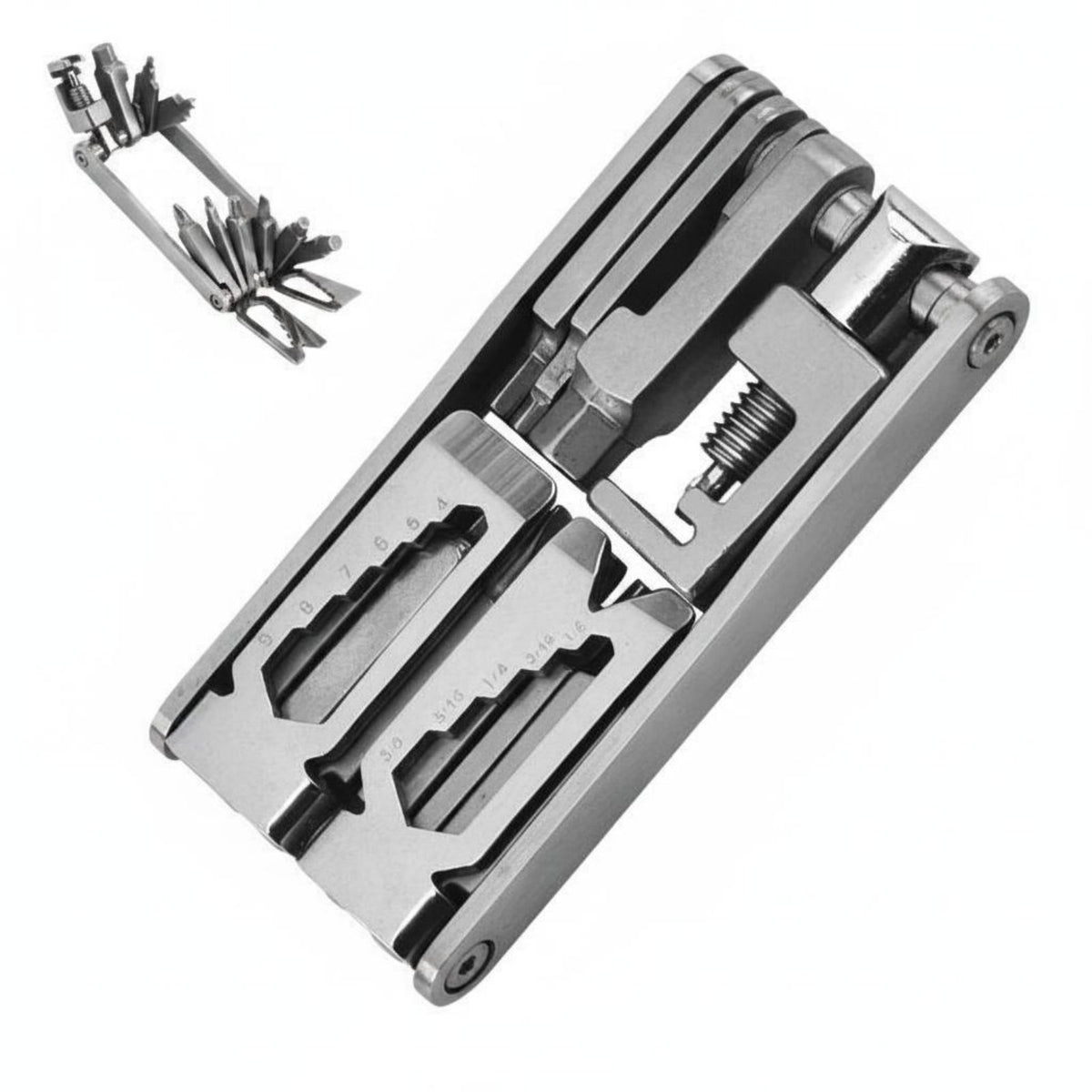 Compact Bike Chain Tool Sturdy Metal Cycle Multi Tool Easy to Stow Foldable Bike Multitool for Cyclists