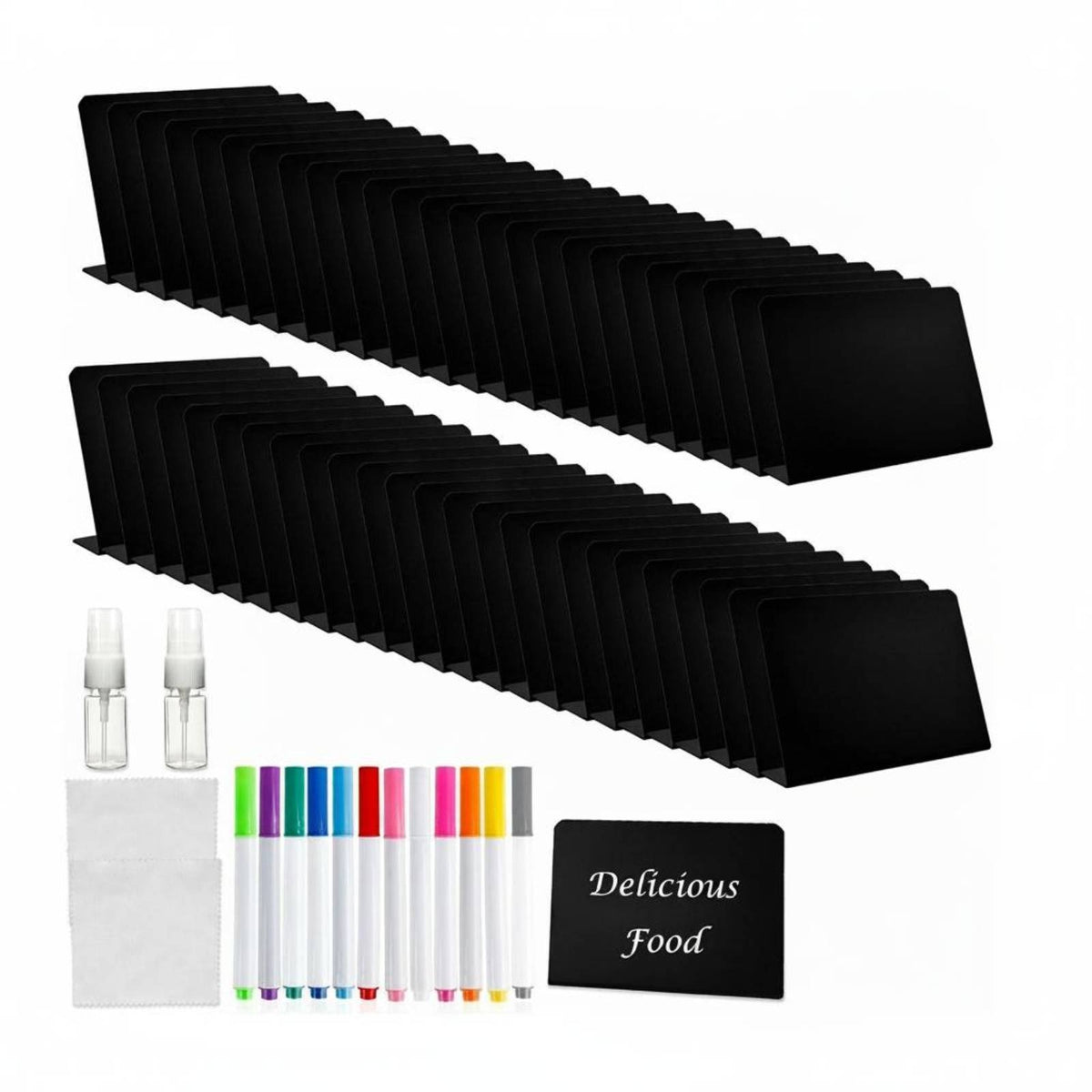 50 Pieces Mini Chalkboard Sign Includes Marker and Spray Bottle for Party