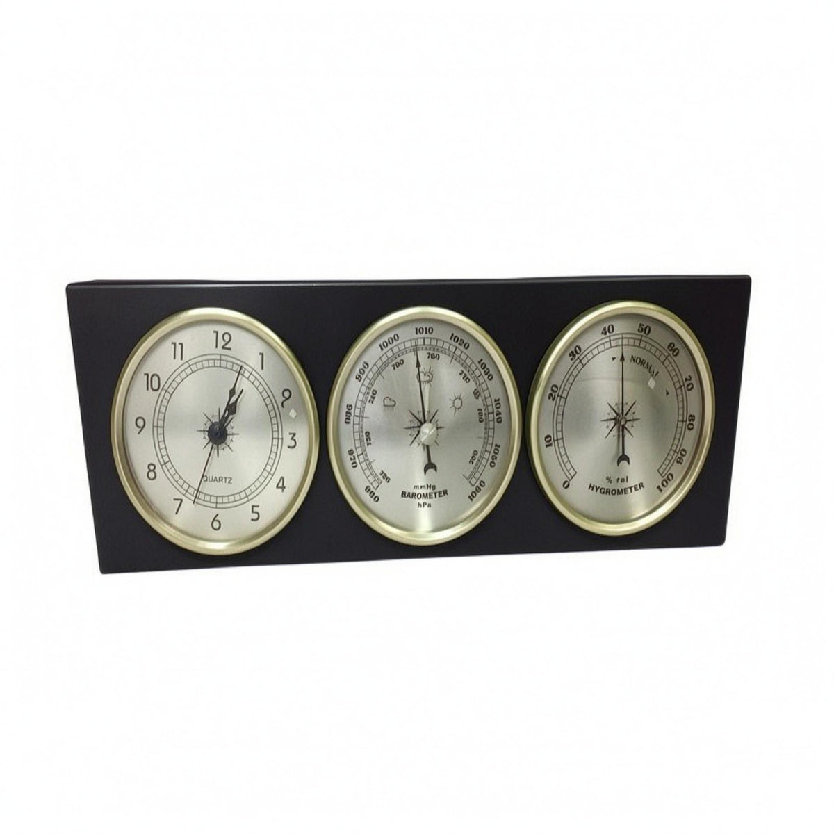 3-in-1 Weather Station Round Dials Thermometer MDF for Indoor Use