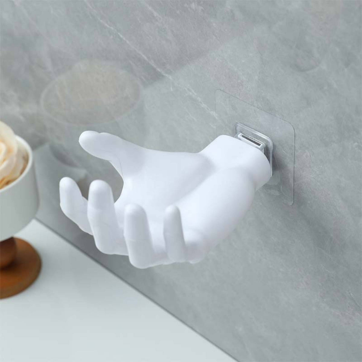 Hand Shaped Soap Holder Sculptural Wall Hook for Entryway, Washroom, Kitchen