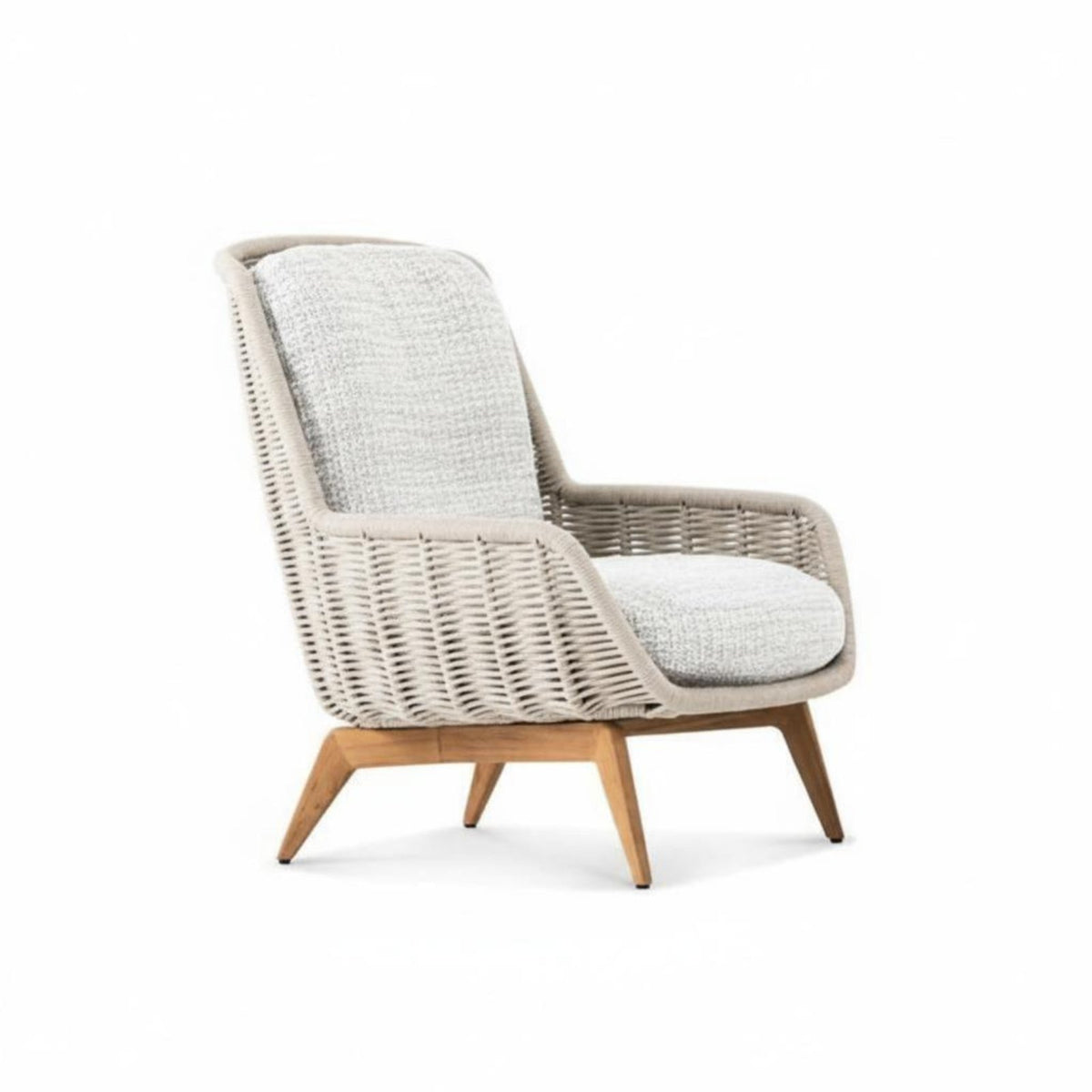 4-Piece Wooden Seating Group Nordic Design Outdoor Furniture Sturdy Frame Soft paddings for Hotel Managers