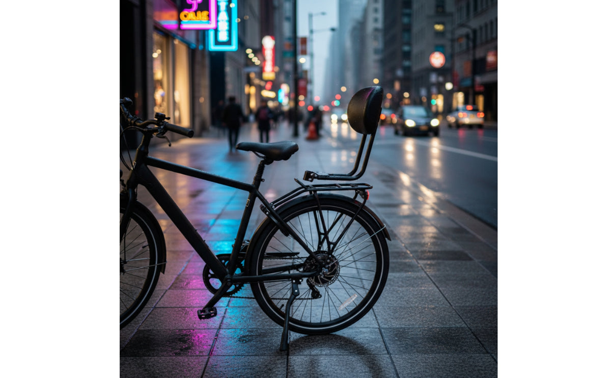 Electric Bike Backrest Padded Bike Rear Seat Backrest Hardware Adjustable Upgrade for Commuters