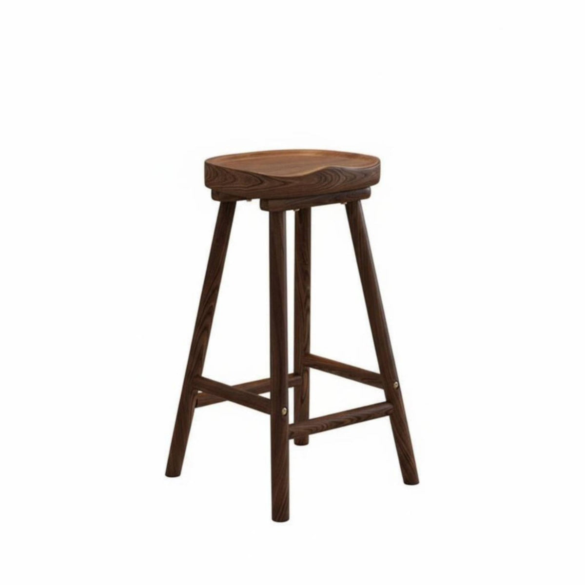 Backless Wooden Saddle Stool Rustic Aesthetic Backless Saddle Perch