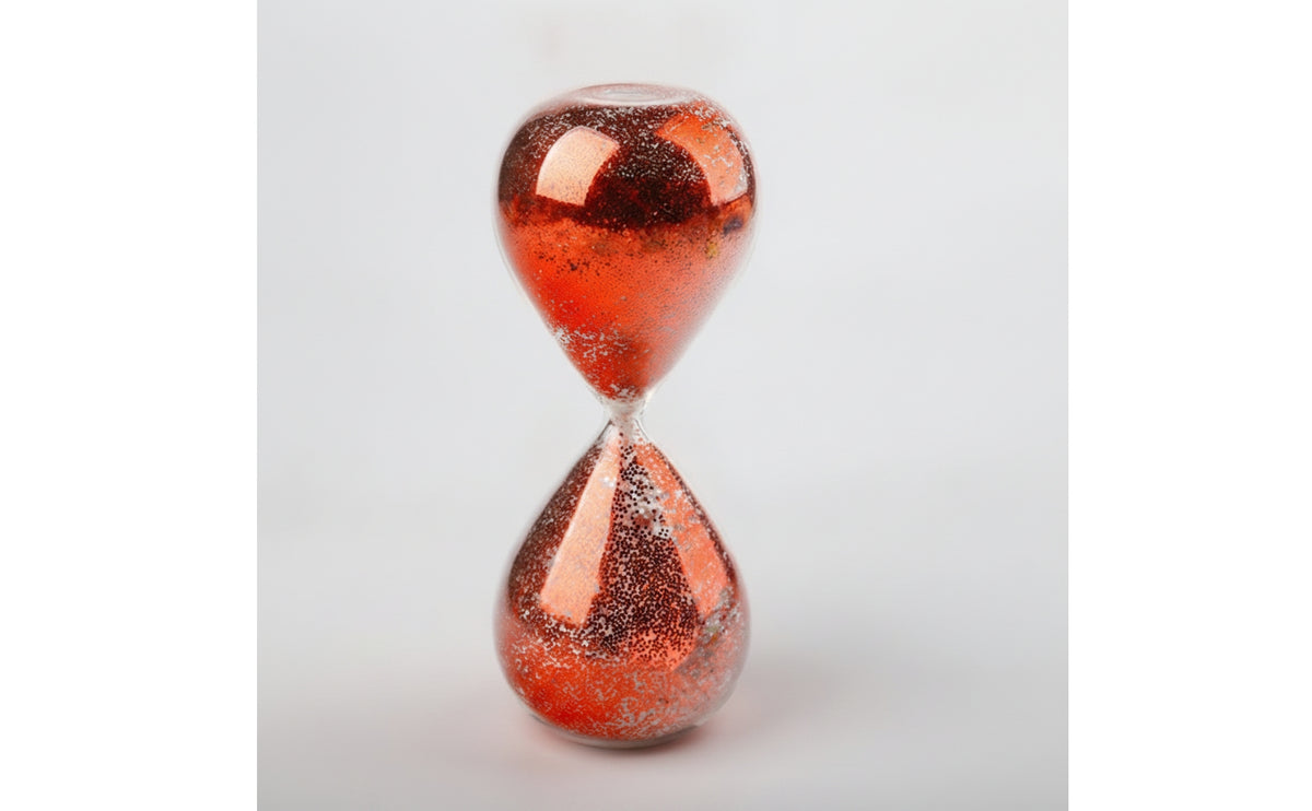 Decorative Hourglass with Glitter Sand Tabletop Glass Hourglass Shimmering Sandglass Transparent for Desk, Shelf, Bedside Table