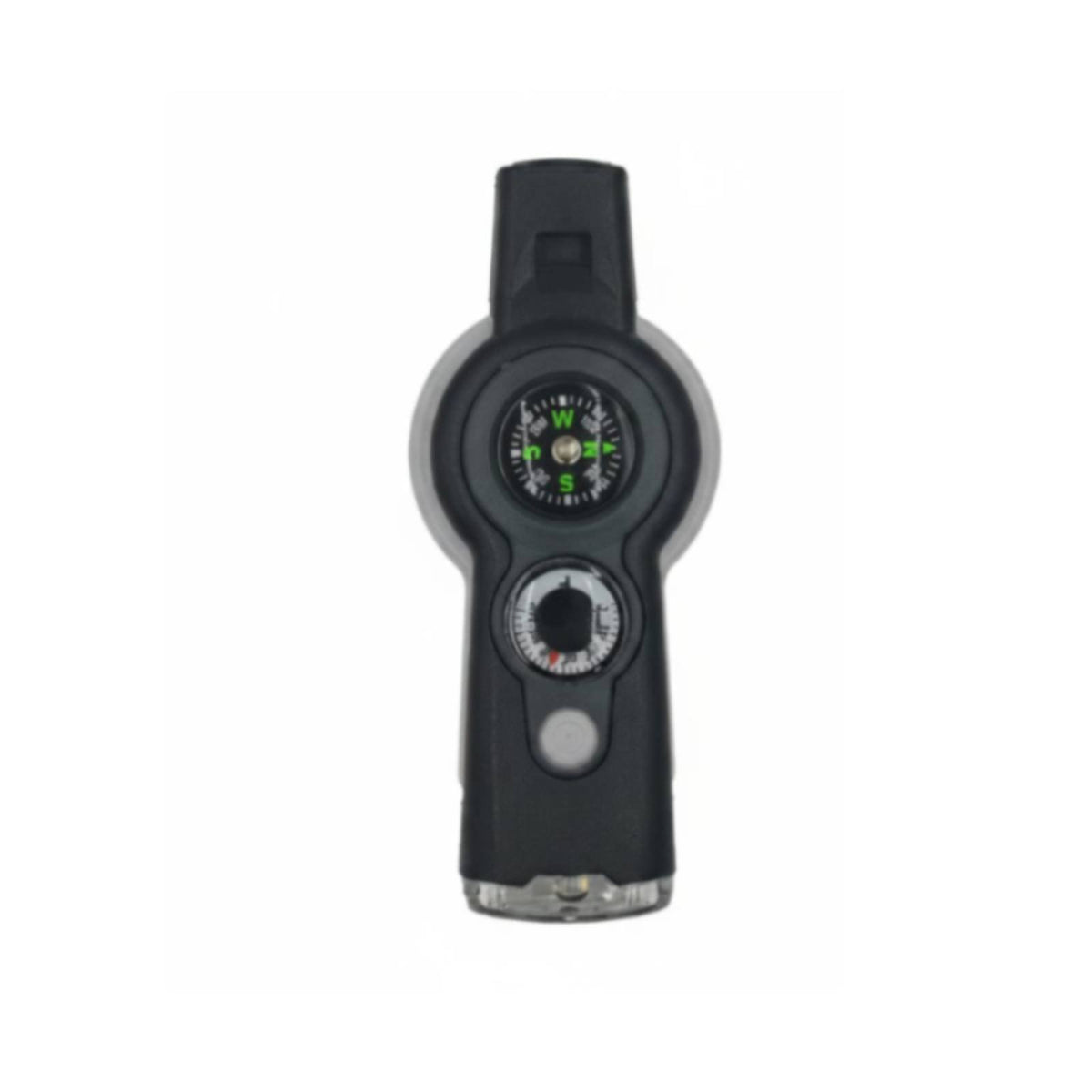 Reflective Mirror 7-in-1 Survival Whistle High-Loudness Whistle Compass Thermometer Tool Lanyard Included Outdoor Gear Storage Compartment for Camping