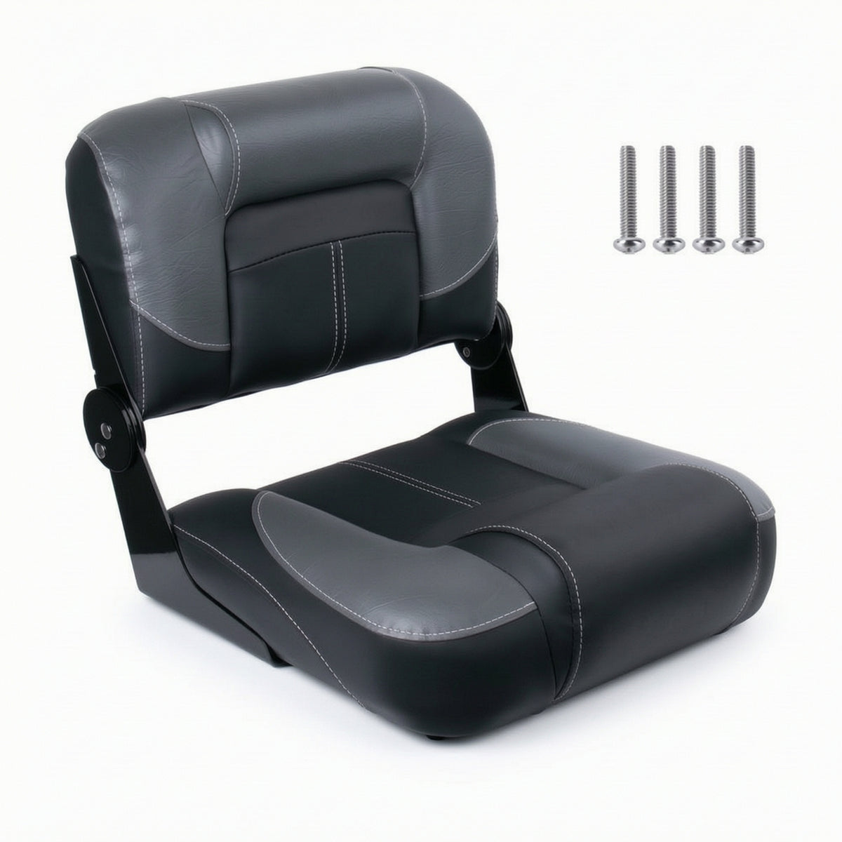 Boat Seat with Padded Backrest Portable Boat Seat with Backrest Low Profile for Boaters, Fishing Boats, Speedboats