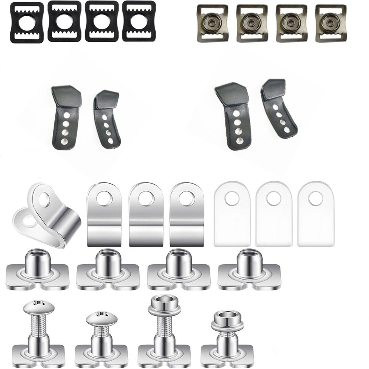 Metal Helmet Repair Kit with J Clips Replacement Helmet Repair Kit with Screwdriver Plastic Heavy-Duty for Athletes