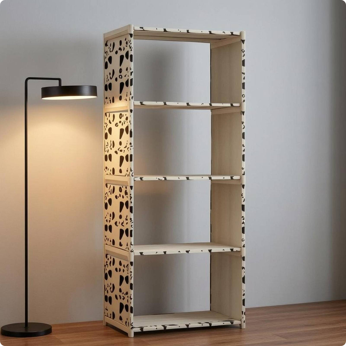 Iron Bookshelf Simple Design Storage Rack Floor Standing Open Shelf for Home Organizing