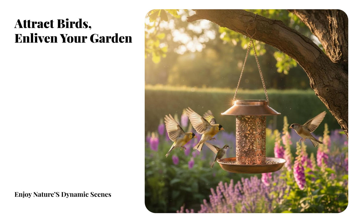 Solar Powered Bird Feeder Automatic activation/Off Hanging Solar Bird Feeder Metal Hollow-out Garden Lantern for Gardeners, Yard, Patio, Balcony