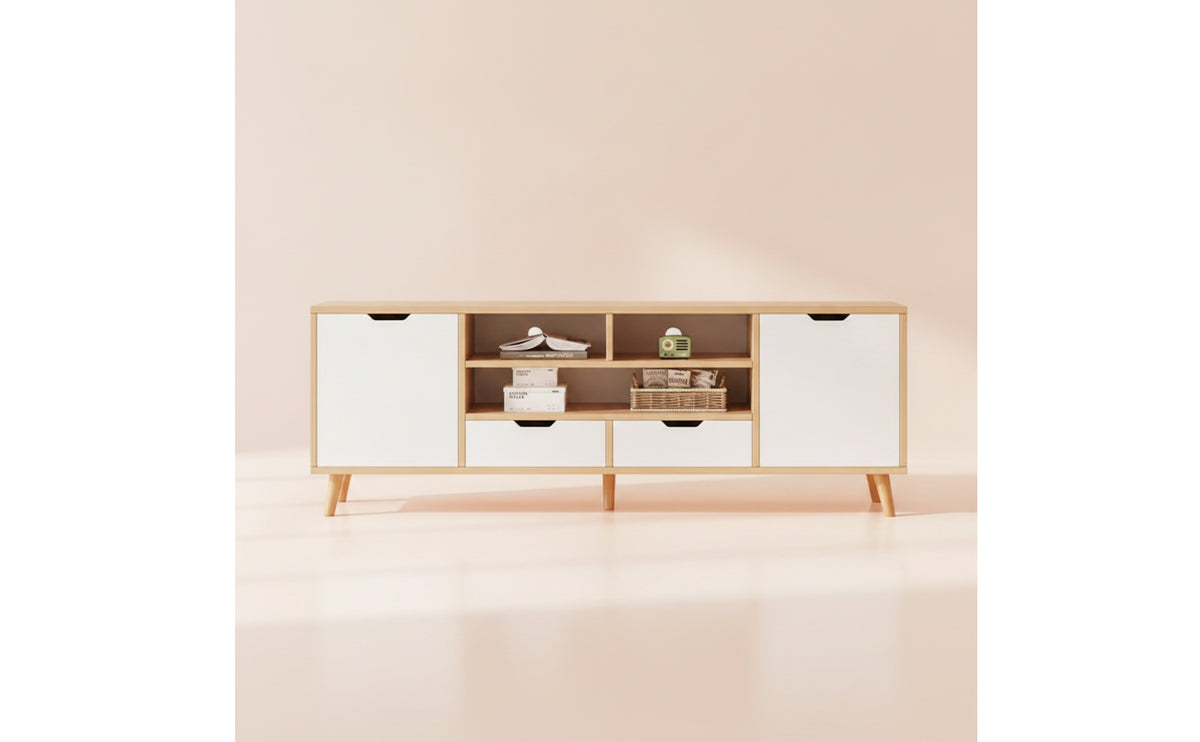 TV Stand with Storage NordicTV Stand Cabinet Modern Media Console for Living Room, Apartment