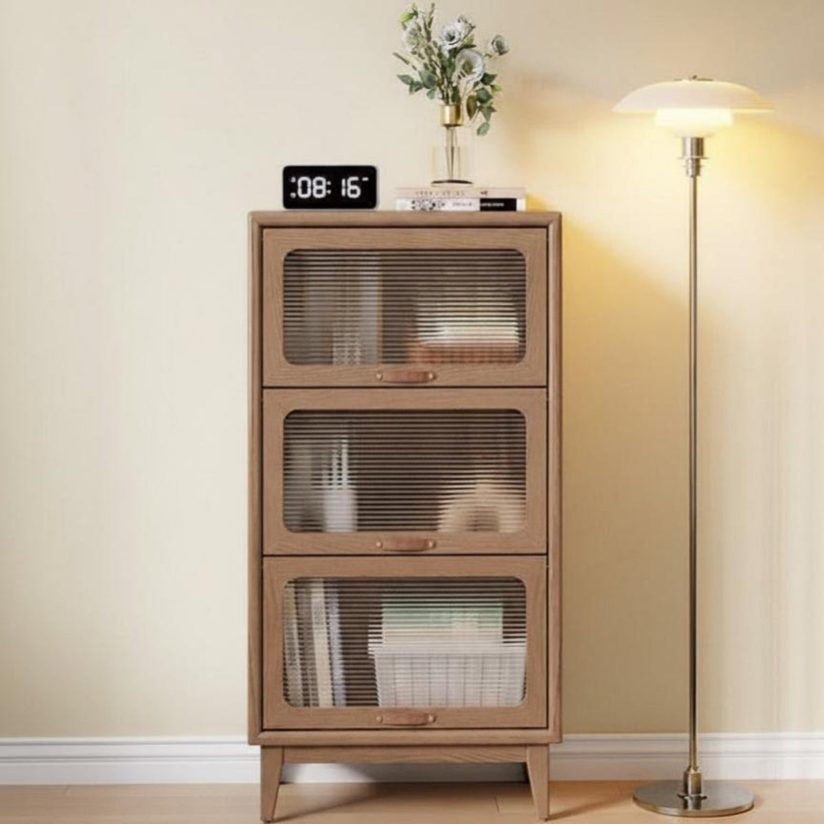3-Door Low Cabinet Multi-Functional Storage Unit Multipurpose Adaptable Design for Interior Decor Lovers, Homeowners