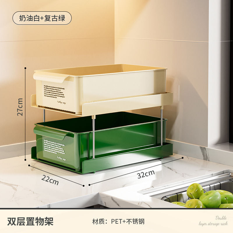 茶包收纳盒胶囊咖啡角奶茶办公室茶水间吧台水杯抽屉式桌面置物架