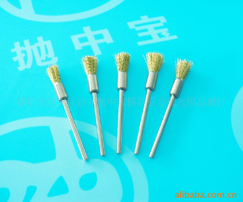 Pen-Shaped Polishing Brush Set - Copper, Steel, Wool, and Boar Bristle Options