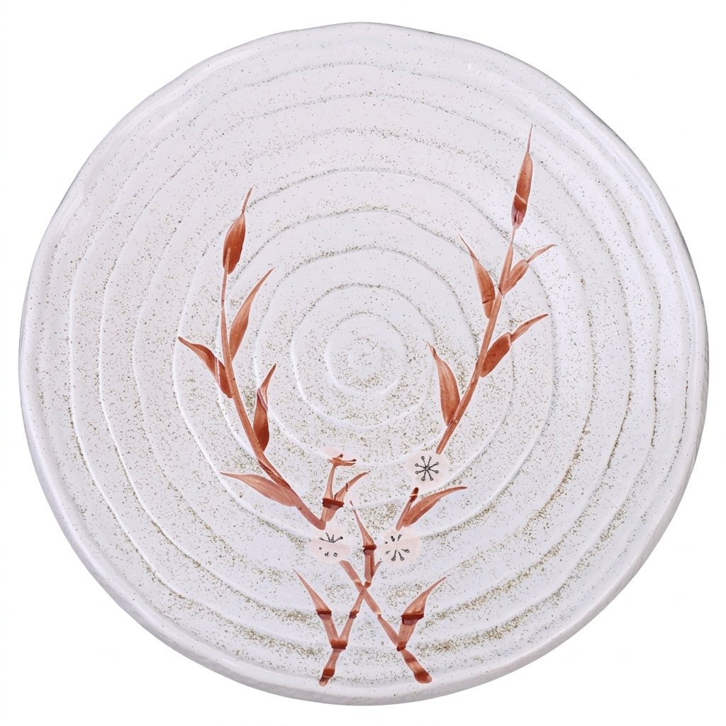 Hand-painted Cherry Blossom Ceramic Plate, Japanese Style