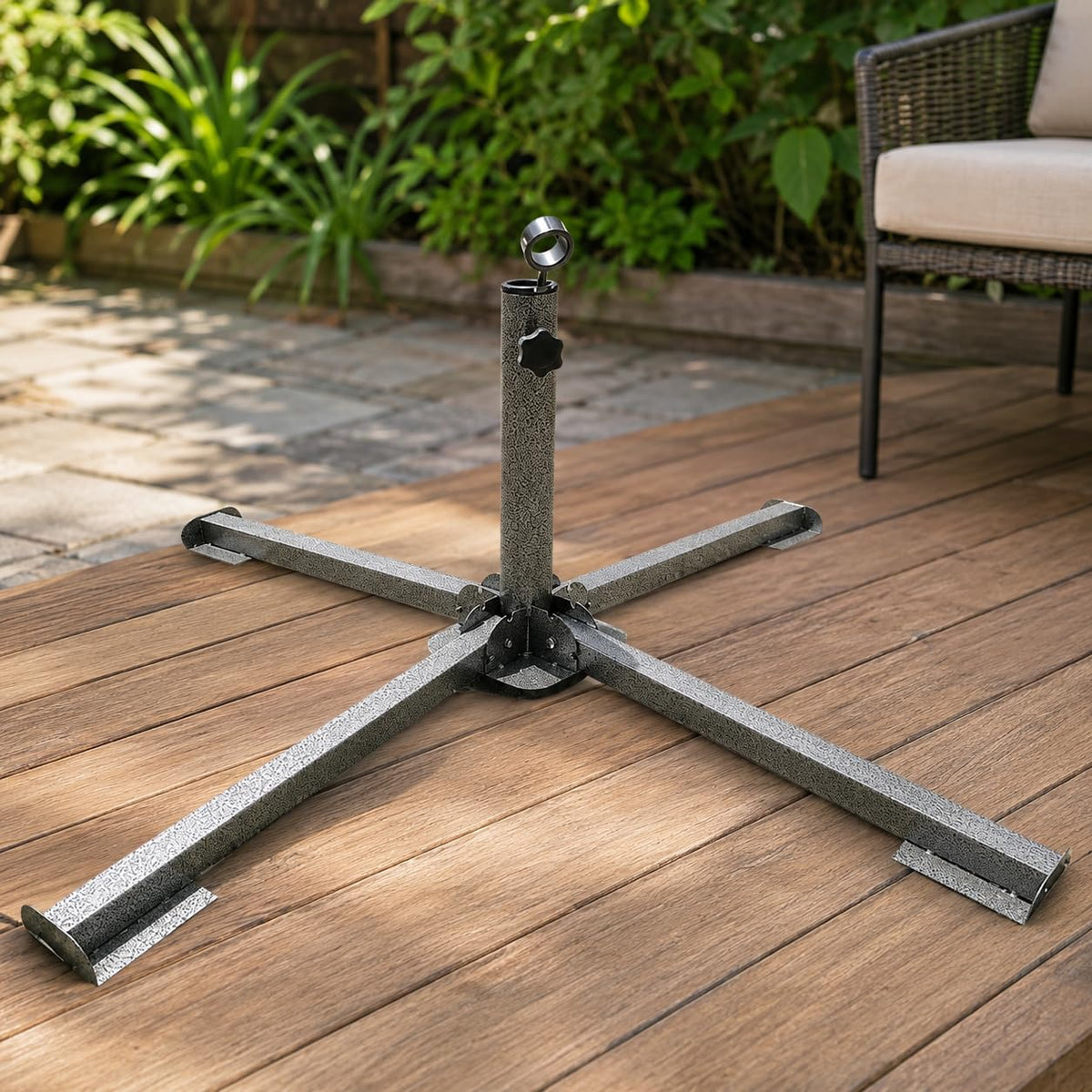 Outdoor Sunshade Umbrella Cross Base Stand Foldable Commercial Advertising Umbrella Accessory