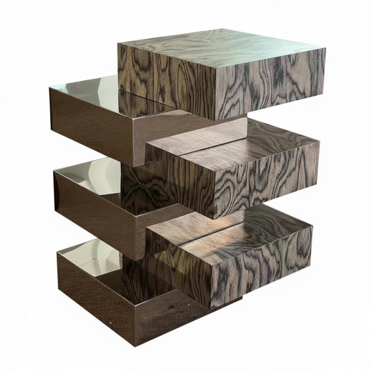 Decorative Pedestal Table Modern design Shaped End Table Artistic Design Minimalist Aesthetic for Entryway, Bedroom, Office