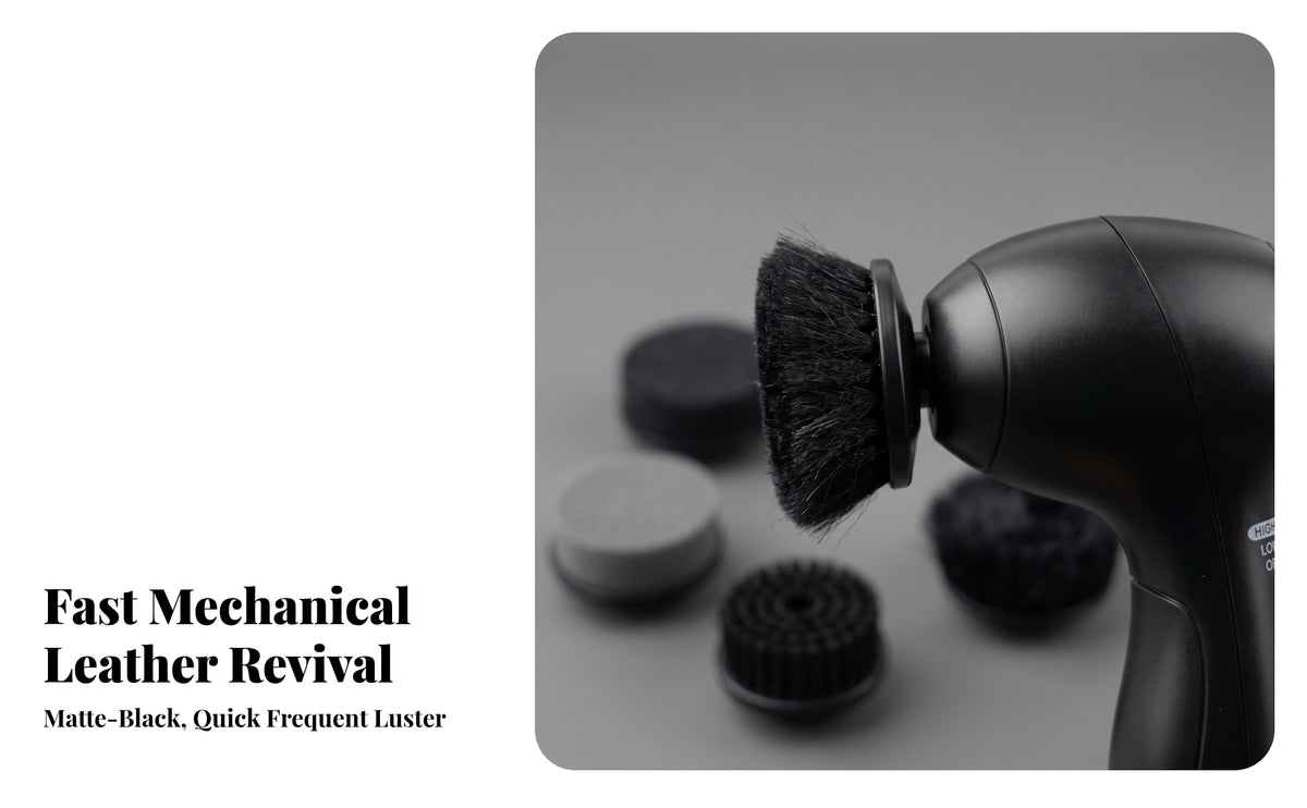 Electric Shoe Polisher with Case | Multi-Functional, Handheld, Leather maintenance tool with Interchangeable Heads, for Home