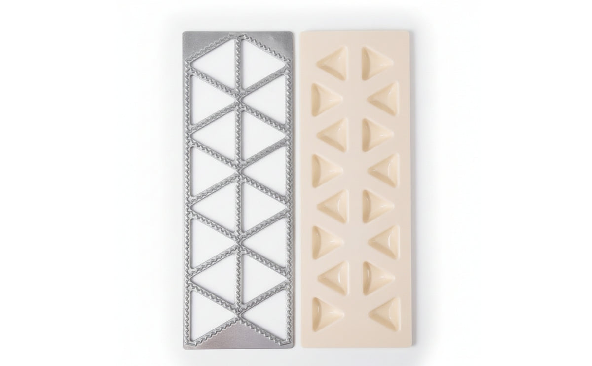 Triangular Pasta Mold with Pressing Plate Rectangular Ravioli Mold Two-Part Ravioli Maker Metal for Home Cooks