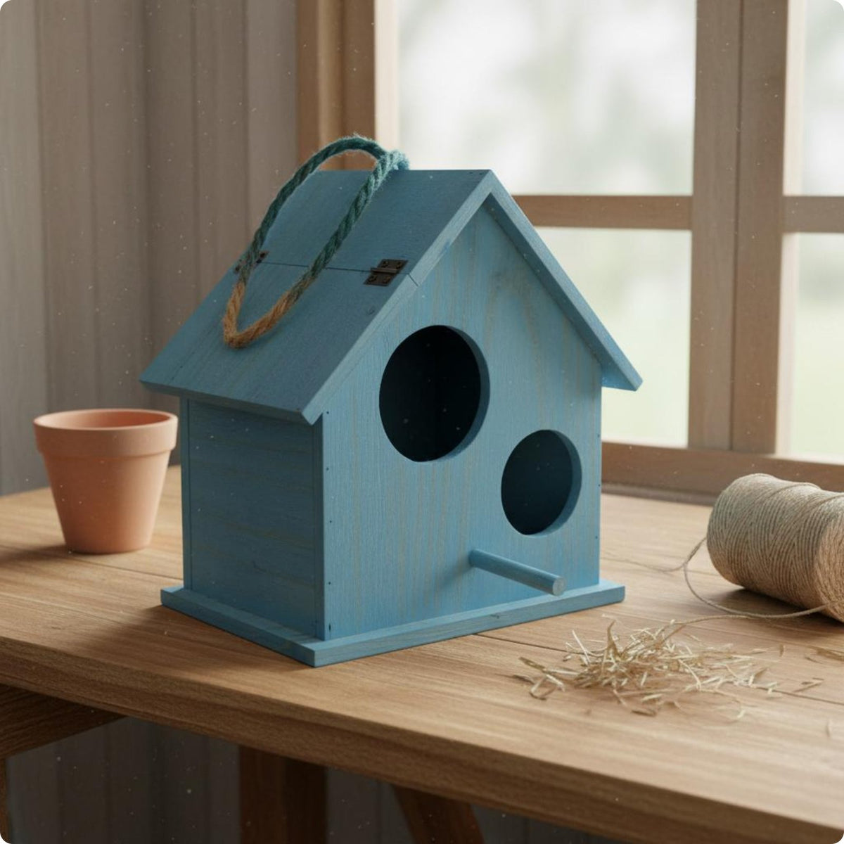 Parrot Breeding Box Natural Wood Hanging Bird Nest Sturdy for Lovebirds