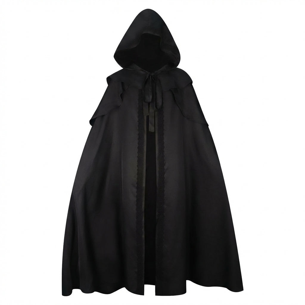 Fancy Dress Hooded Cape, Gothic Hooded Cloak Polyester, Halloween Party Hooded C #variant:S