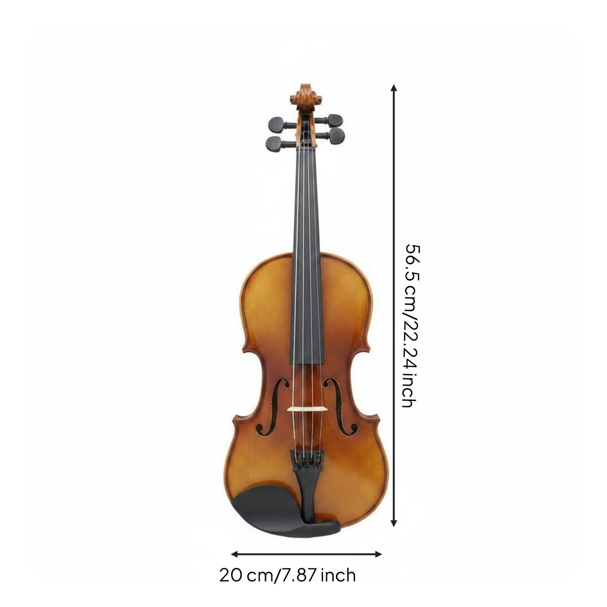 Handmade Craftsmanship Natural Finish Violin Good Sound Quality Solid Wood Violin Hand Carved Quiet Practice for Beginners