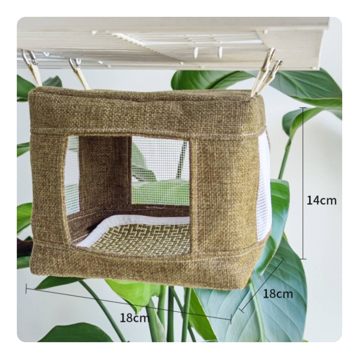 Hanging Bird Nest Cloth-Covered-Covered Square Bird Nest Decorative