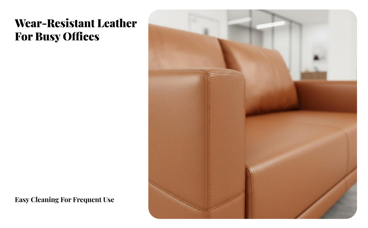 Minimalist design Modern 3-Seater Office Couch Professional Look Sofa and Loveseat Combination Comfortable Cushioning Commercial Furnishing robust Frame for Business Owners, Interior Designers, Apartment Dwellers, Corporate Waiting Room, Small Space