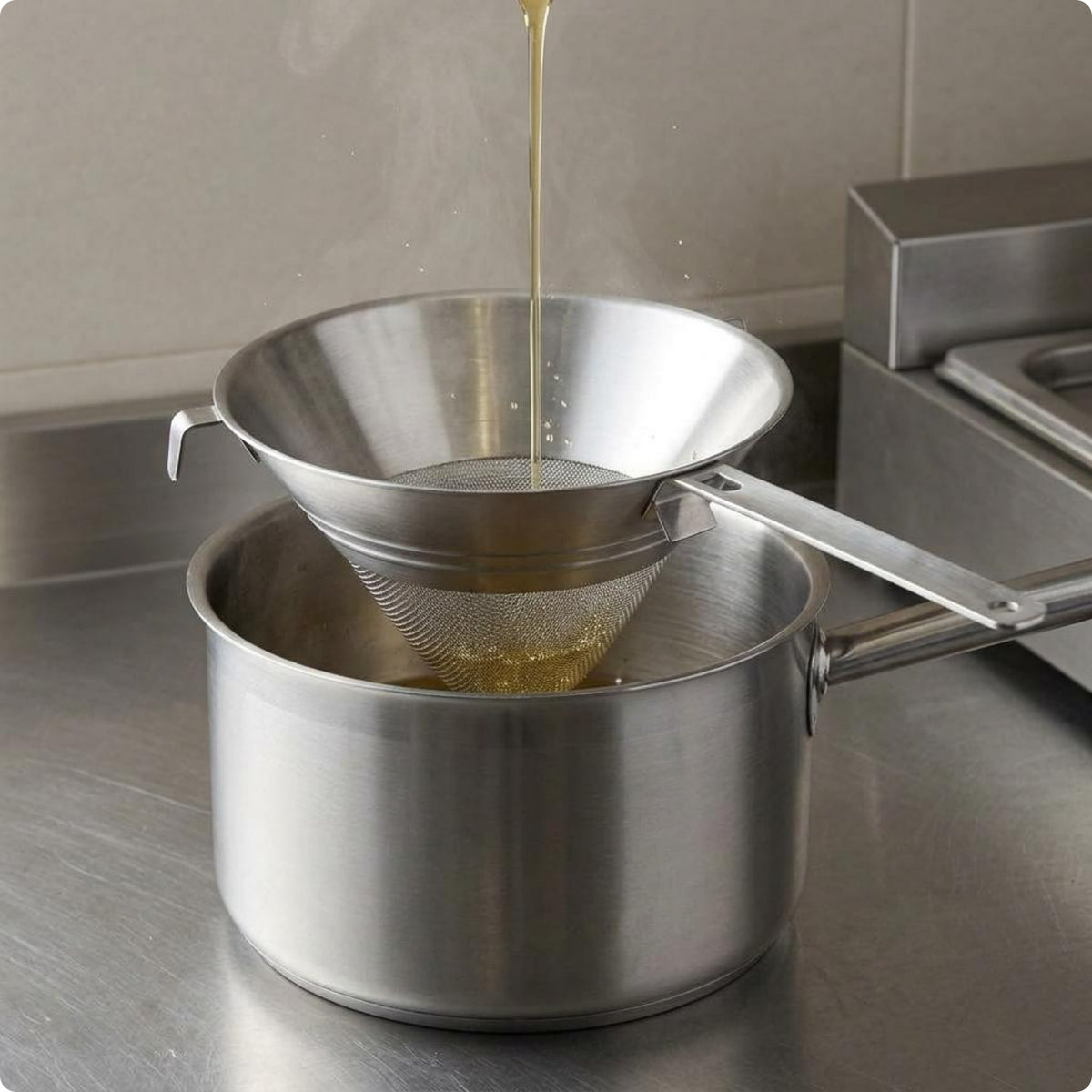 Stainless Steel Strainer Sleek Polished Finish Fine Mesh Strainer