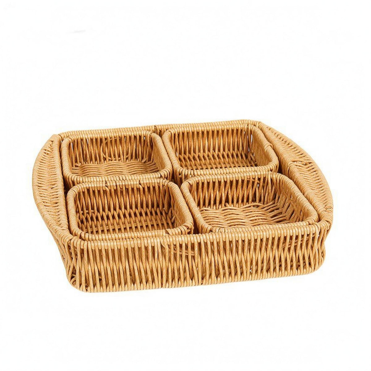 Divided Snack Tray 4 Compartment Home Storage Raised Rim