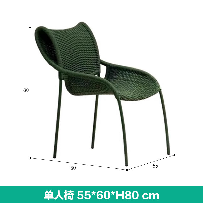 户外桌椅藤编休闲庭院阳台摇椅茶几组合花园外摆防水防晒小沙发 单人椅