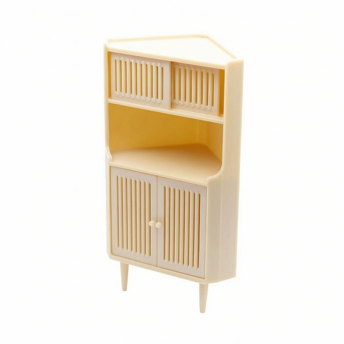 Miniature Corner Cabinet Triangular Top Corner Storage Cabinet Model Beige