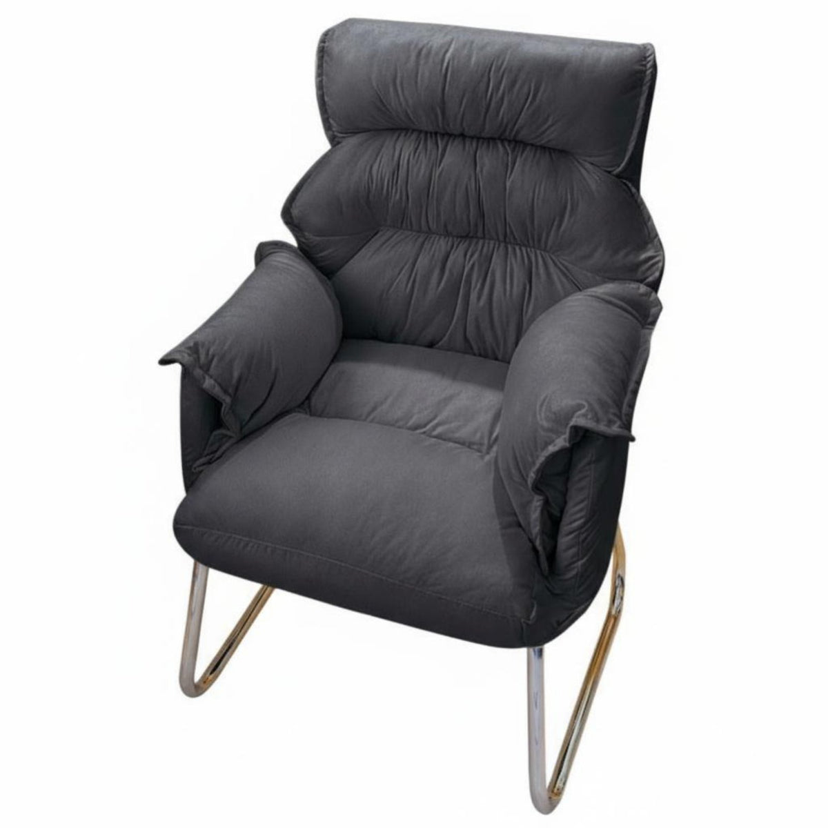 Padded Recliner with Footrest Foldable Design Armchair Adjustable Spinerest Stain-Resistant Textile for Awayice Workers, Readers