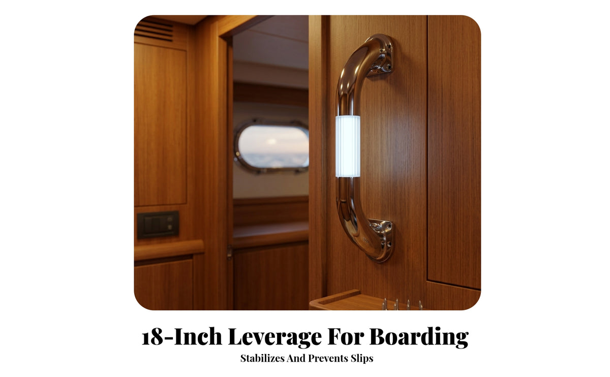 Chrome-Finish Lighted Door Grab Bar
