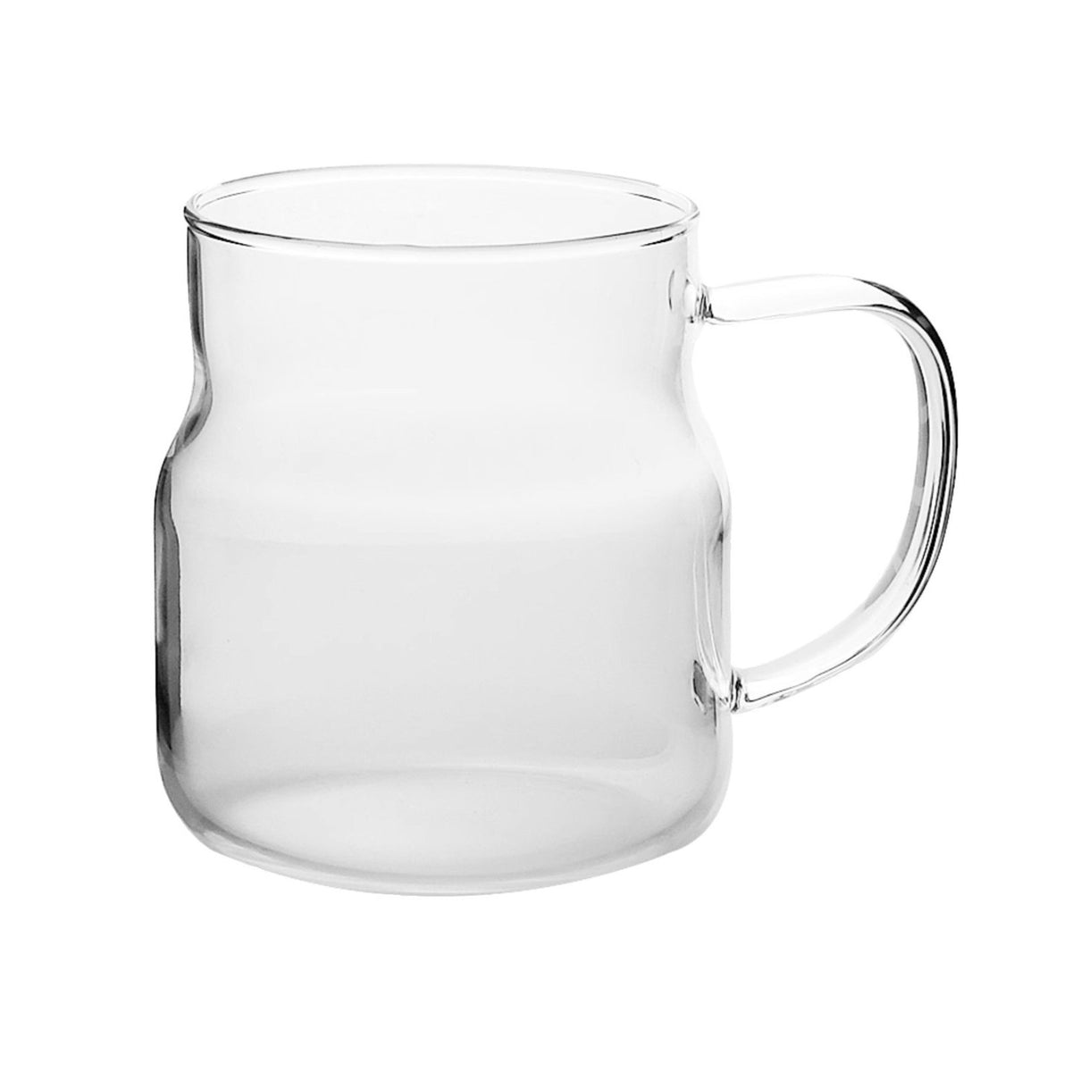 High Temperature Resistant Large Capacity Borosilicate Glass Cup Microwave Safe Large Handled Glass Cup Polished Rim for Daily Use, Home