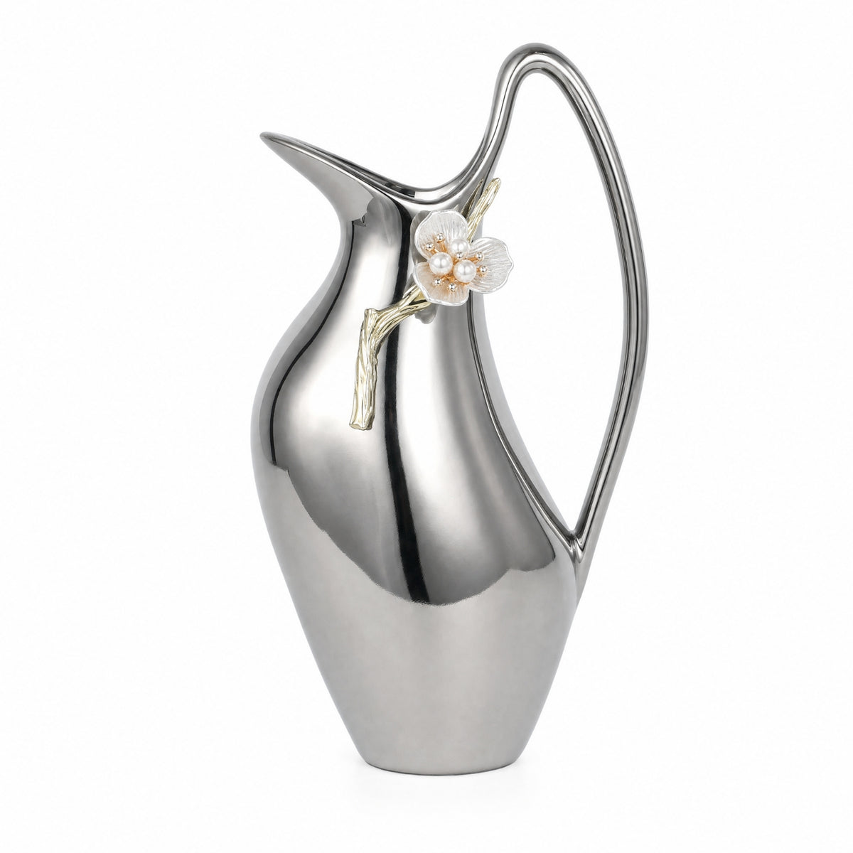 Pitcher Vase with Handle Modern Vessel Minimalist for Mantel